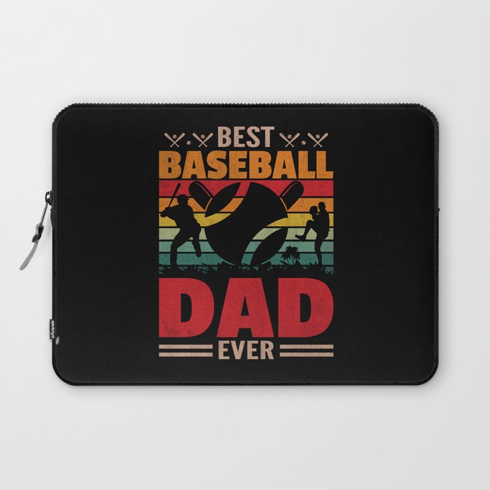 Best baseball dad ever retro Fathers day 2022 gift Laptop Sleeve