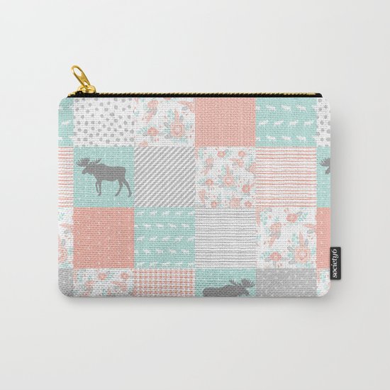 Modern quilt pattern square quilt baby nursery gender neutral gifts for new baby room Carry-All Pouch