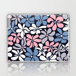 Abstract Flower, Navy, Blue, Pink, Gray, White Laptop Skin