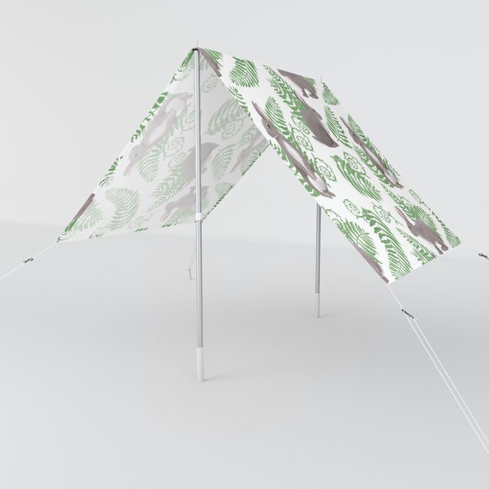 Rabbits and Ferns Sun Shade