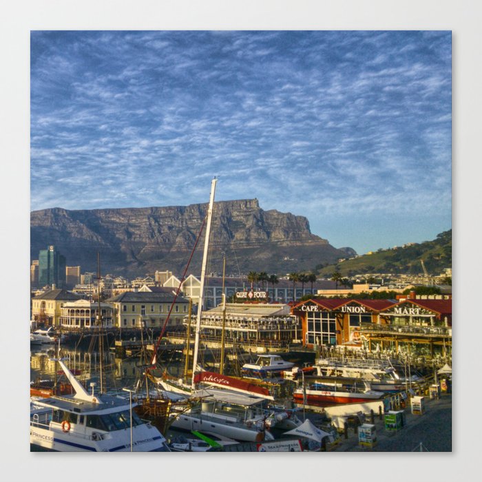 South Africa Photography - Boats Parked At The South African Docks Canvas Print