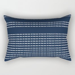 Spotted, African Pattern in Blue and White Rectangular Pillow