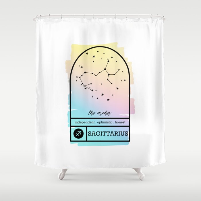 Sagittarius Zodiac | Pastel Gradient Shower Curtain