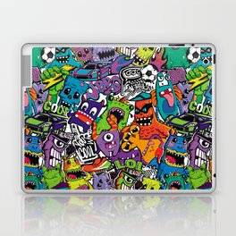 Abstract seamless comics monsters. Cartoon mutant repeated pattern Laptop Skin