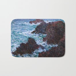 Claude Monet - The Rocks at Belle-Ile, the Wild Coast Bath Mat | Monet, Rocks, Coast, Wild, Claude, Belle Ile, Landscape, Painting 