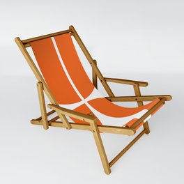 Mid Century Modern Orange Square Sling Chair