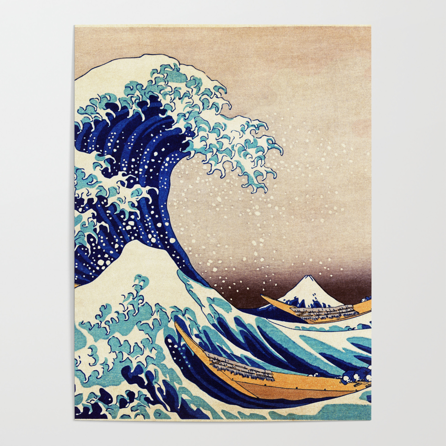Framed 12x24 Poster Culturenik Katsushika Hokusai The Great Wave Japanese Fine Art Print