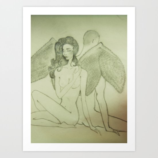 Love`s Angel Wings Art Print