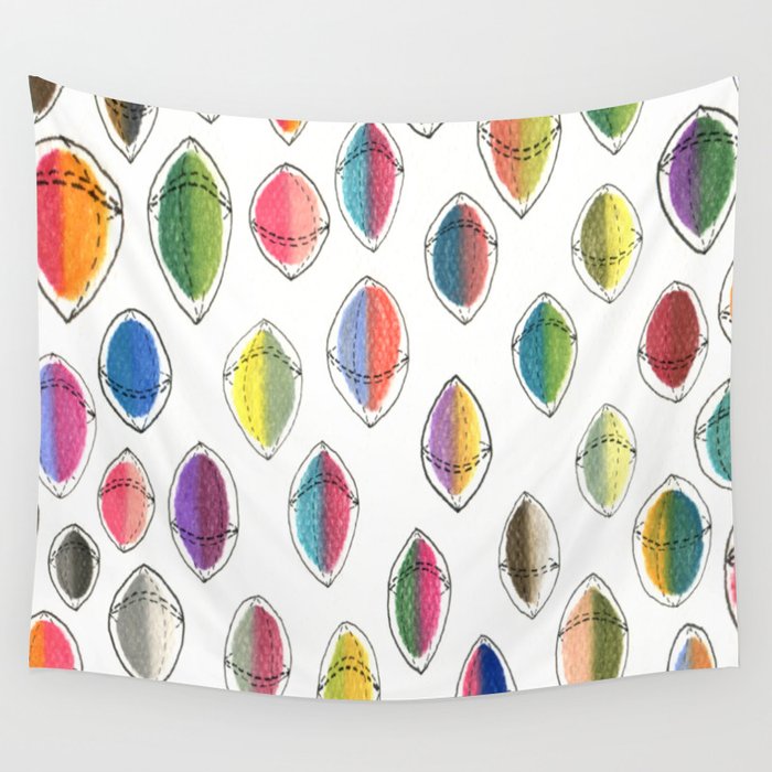 Colorful Hemispheres White Rainbow Abstract Minimalist Minimalism Wall Tapestry By Amygale