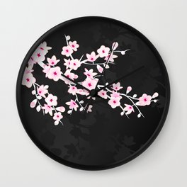 Pink Black Cherry Blossom Wall Clock | Plumblossom, Nature, Blossomsakura, Asia, Sakura, Pinkcherry, Oriental, Blackpink, Lovely, Japanesecherry 