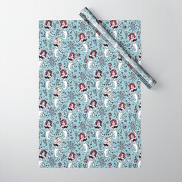 Molly Mermaid vintage pinup inspired nautical tattoo Wrapping Paper