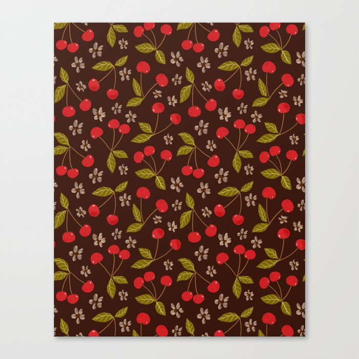 Cherries and Cherry Blossoms Canvas Print