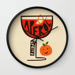 Aperol Spritz Cocktail Print Wall Clock