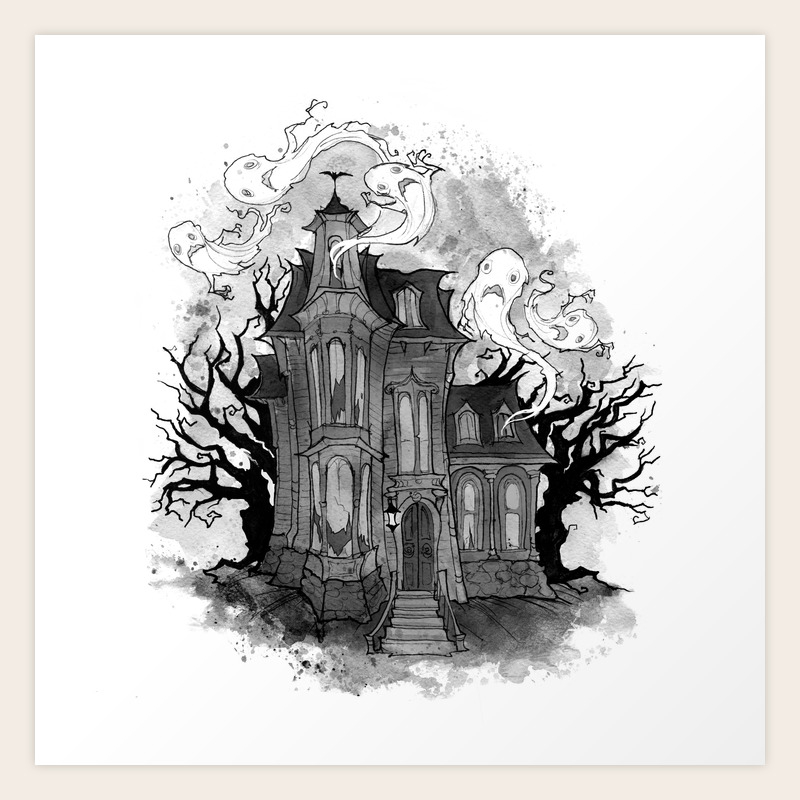 Inktober Haunted House Art Print By Irenhorrors Society6