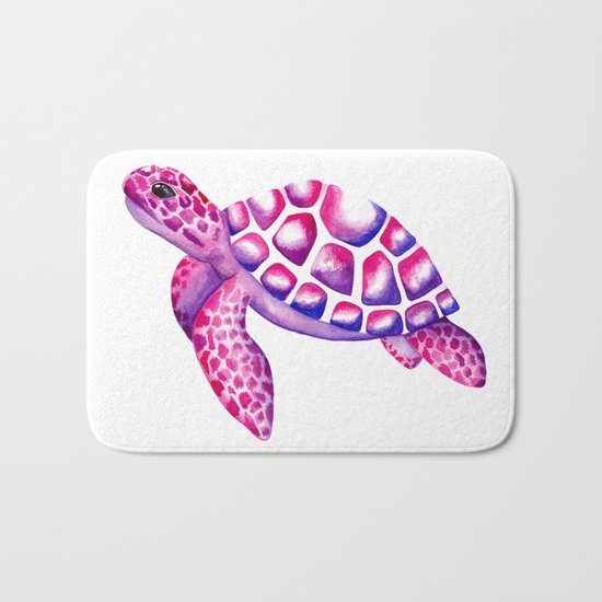 Watercolour Sea Turtle Bath Mat