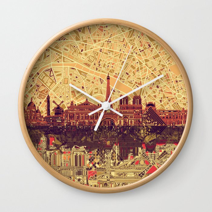 Paris skyline  Wall Clock