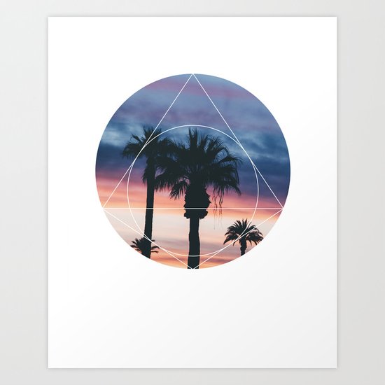 Sunset Palms - Geometric Photography Art Print