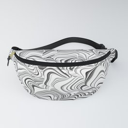 Paths, black and white abstract design Fanny Pack
