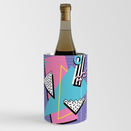 Memphis Pattern 57 - 80s - 90s Retro / 2nd year anniversary design Wine Chiller