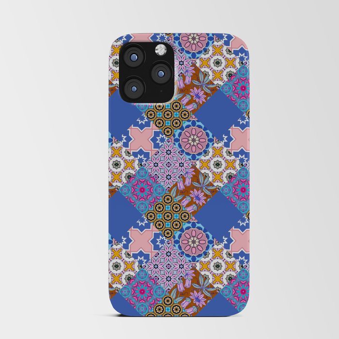 Patchwork,mosaic,flowers,azulejo,quilt,Portuguese style art iPhone Card Case