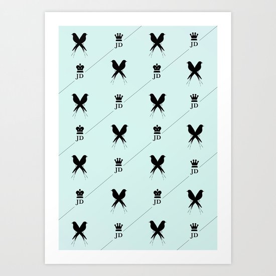 Bird Pattern for Jade Art Print