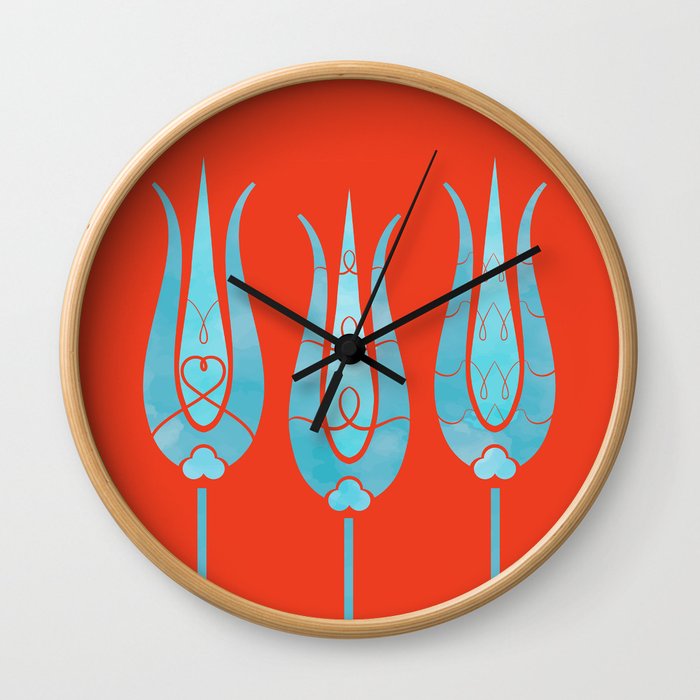 Turkish Tulips ethic design Wall Clock