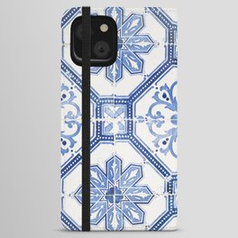 Blue Portugese Tile Pattern | Colorful Travel Photography in Portugal | Azulejos House Design Art Print iPhone Wallet Case