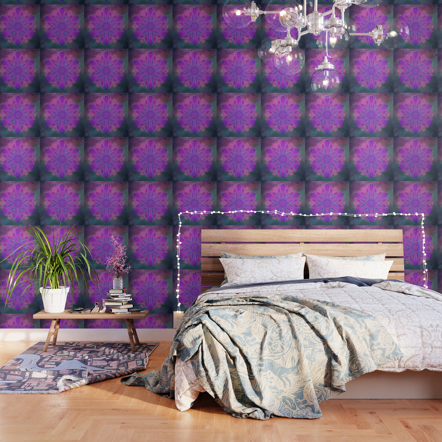 Jeweled Splendor In Vibrant Pink Wallpaper By Hereswendy Society6