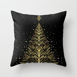 Christmas Night Tree-Glowing Throw Pillow