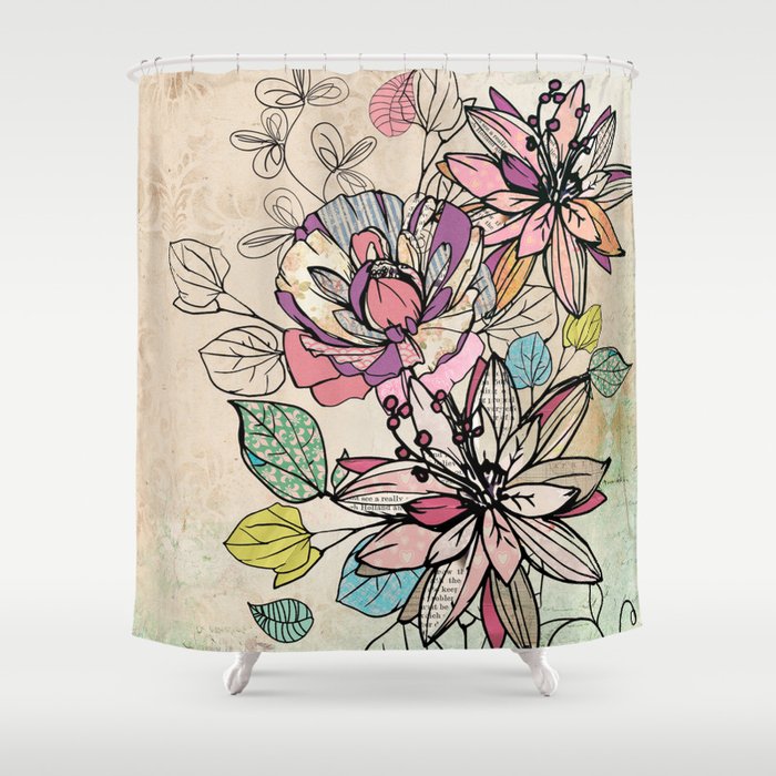 Paper Flowers #6 Shower Curtain