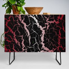 Cracked Space Lava - Burgundy/White Credenza