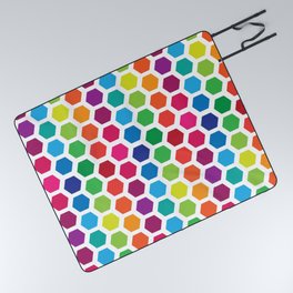 Rainbow Hexies Pattern Design Picnic Blanket