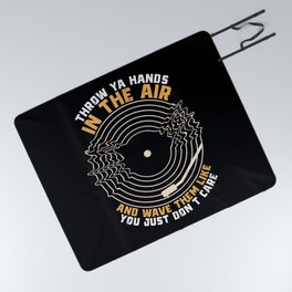 Throw Ya Hands In The Air Retro Vinyl Picnic Blanket