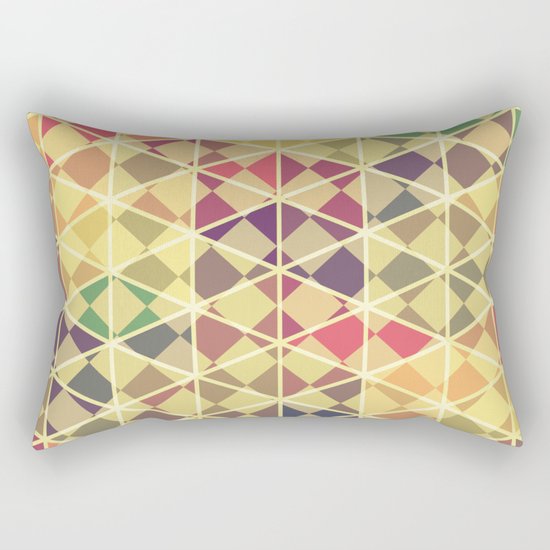 Rainbow pattern colorful wall art Rectangular Pillow