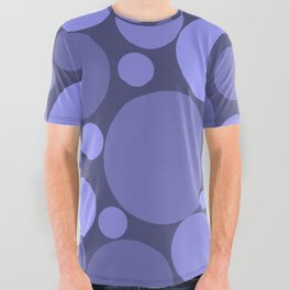 Bubbly Mod Dots Abstract Pattern in Periwinkle Purple Tones  All Over Graphic Tee