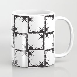 Black and white sharp spiky squares. Mug