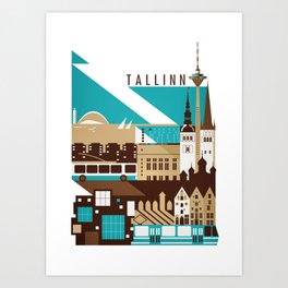 Tallinn Summer Retro Art Print