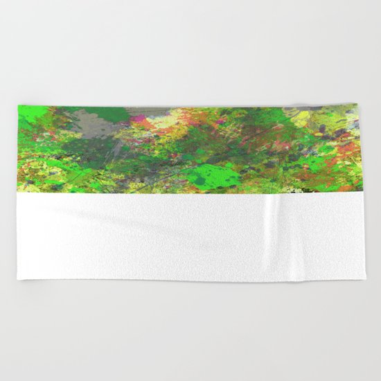 Jungle Of Colour - Multi Coloured Abstract Painting Beach Towel