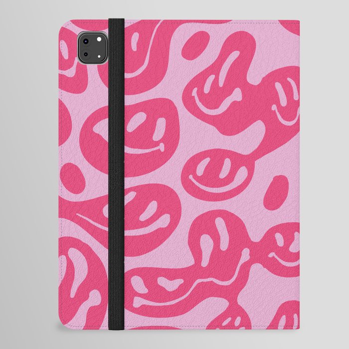 Hot Pink Dripping Smiley iPad Folio Case