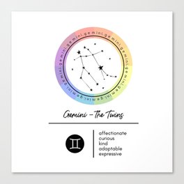Gemini Zodiac | Color Wheel Canvas Print
