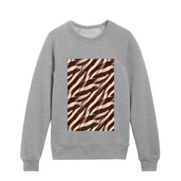 Zebra Stripes and Lines in Brown and Beige #decor #society6 #buyart Kids Crewneck