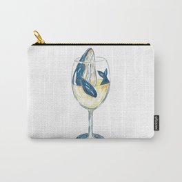 Humpback whale in white wine glass watercolor Carry-All Pouch