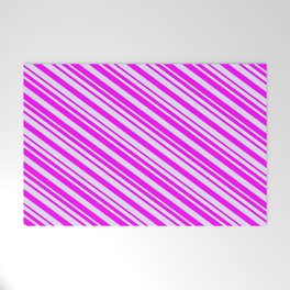 [ Thumbnail: Fuchsia and Lavender Colored Stripes/Lines Pattern Welcome Mat ]