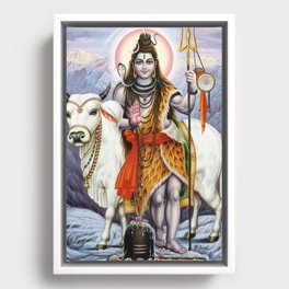 Lord Shiva with Nandi Framed Canvas