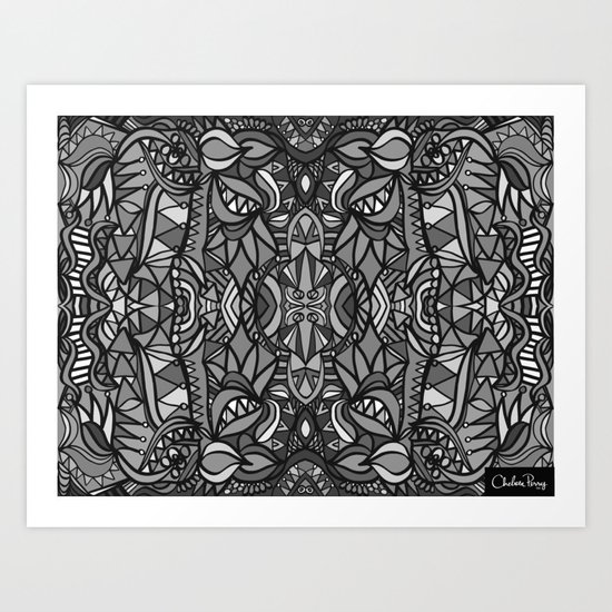 Roller Coaster Black and White Art Print