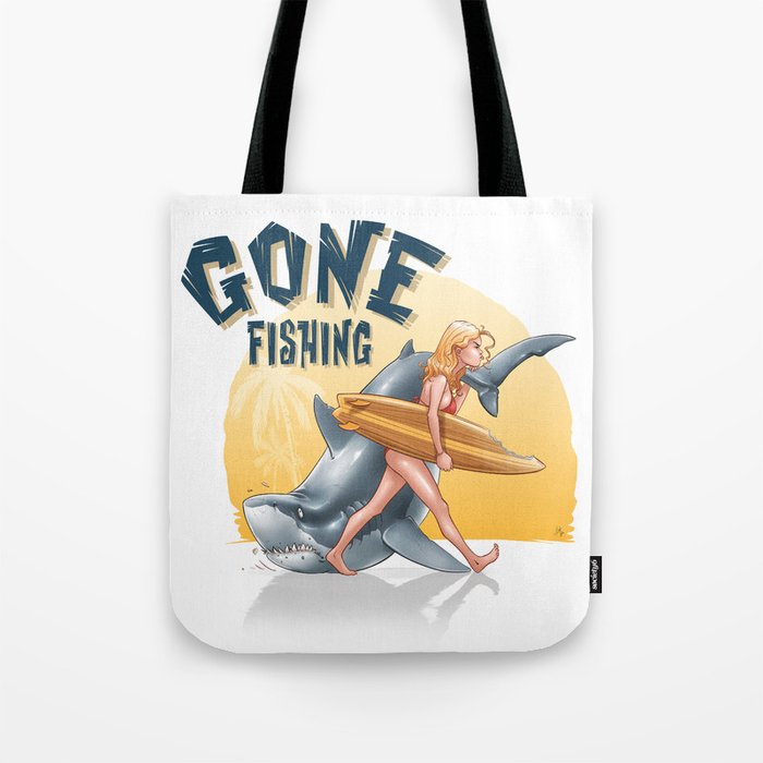Gone Fishing Tote Bag by Guiso