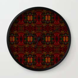 Tropical Kaleidoscope Black Wall Clock