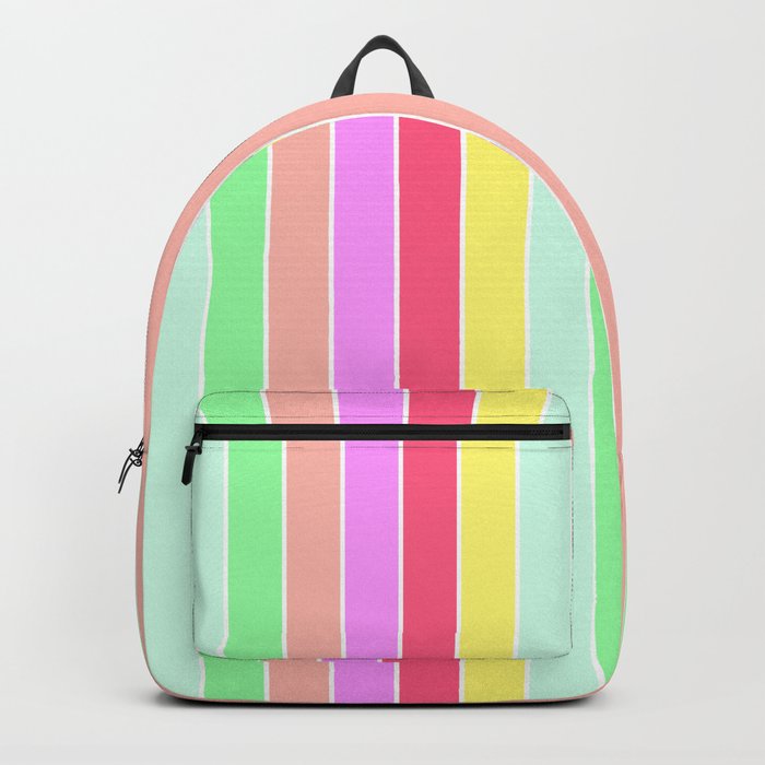 Pastel Rainbow Sorbet Deck Chair Stripes Backpack