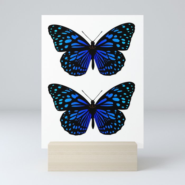 Two Blue Watercolor Butterflies Mini Art Print