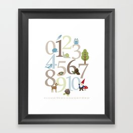 Woodland Numbers Framed Art Print